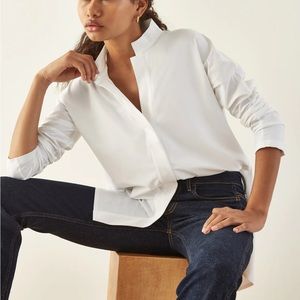 ADAY Something Borrowed Shirt, White, Size XS (minor flaw)